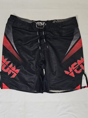 Venum Fight Team No-Gi BJJ MMA Grappling Shorts Men’s 48 Black Red
